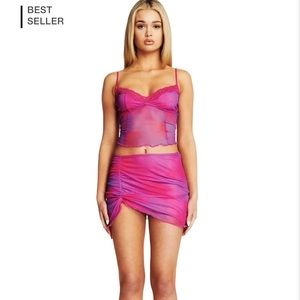 I.AM.GIA Geenie Skirt - Pink/ Purple Cloud Print